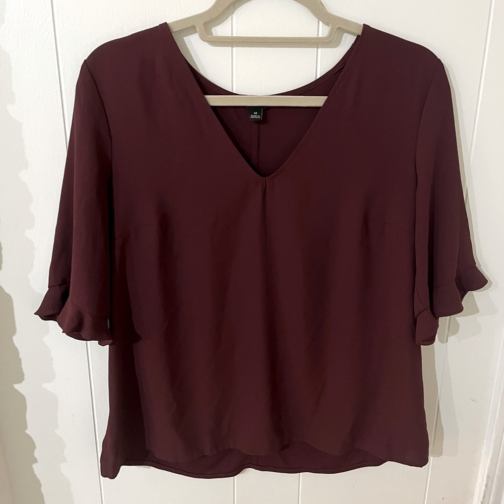Burgundy Ann Taylor medium top